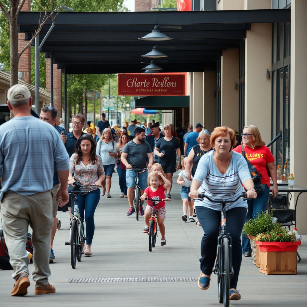 A scenic view of historic downtown Berthoud, Colorado, showcasing tree-lined streets and classic brick storefronts.
